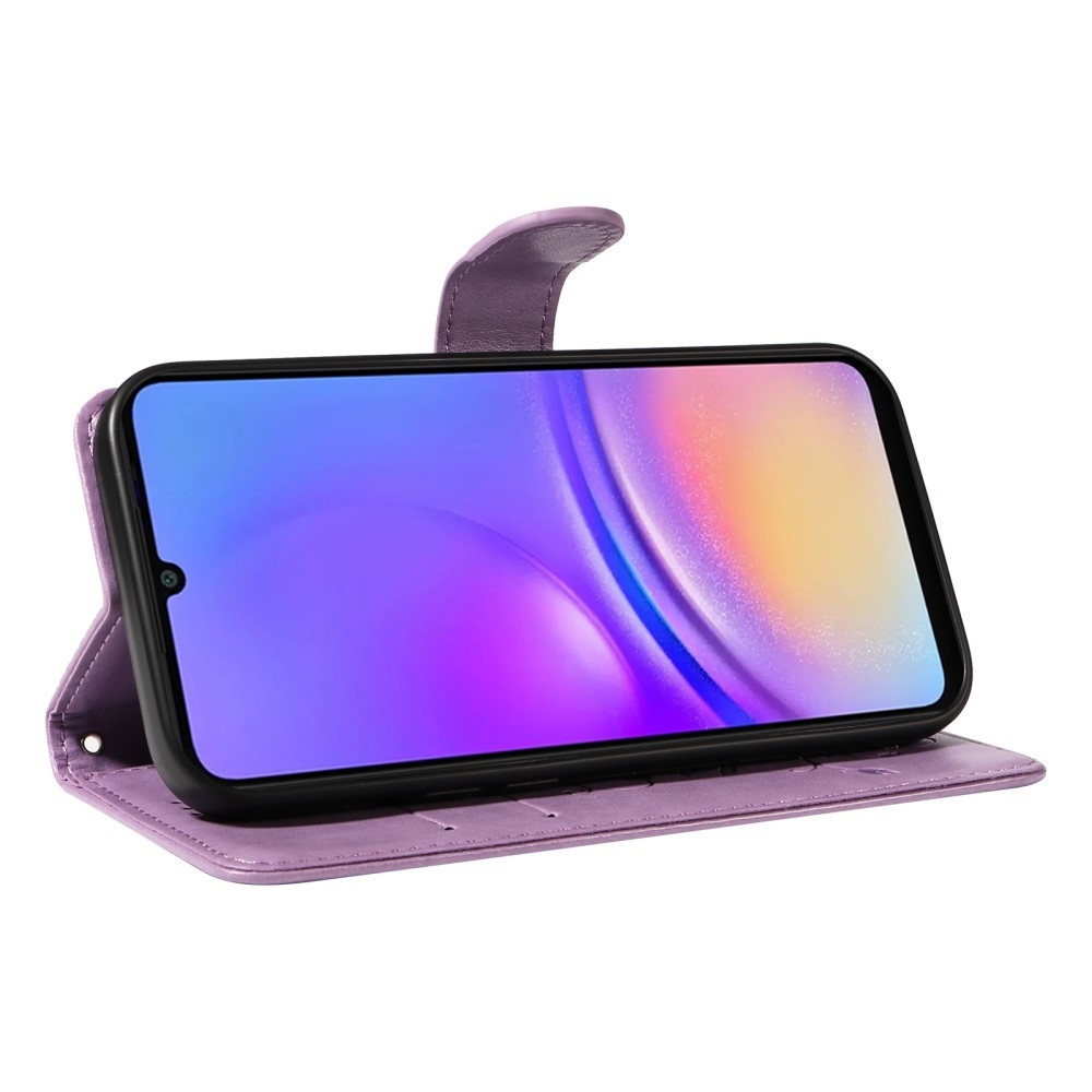 Virágos könyves tok Samsung Galaxy A06 4G készülékhez - lila