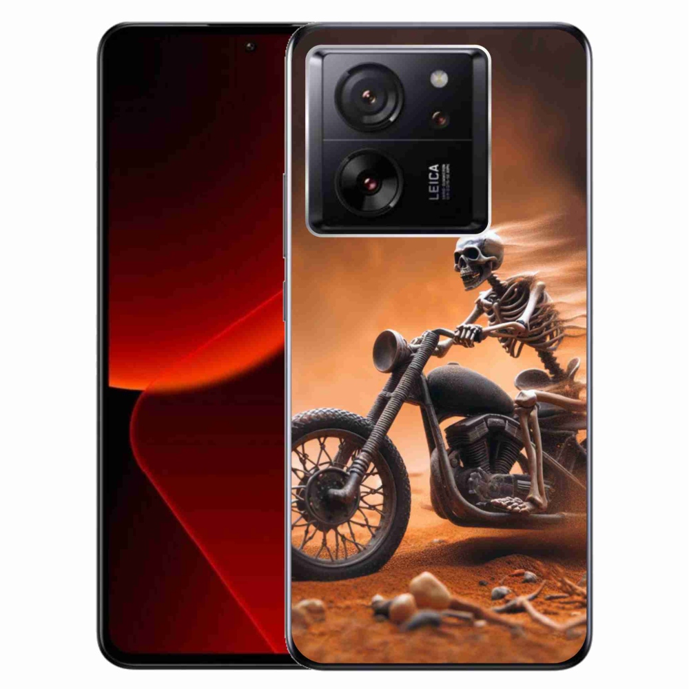 Gél borítás mmCase a Xiaomi 13T/13T Pro számára - csontváz a motorkerékpáron