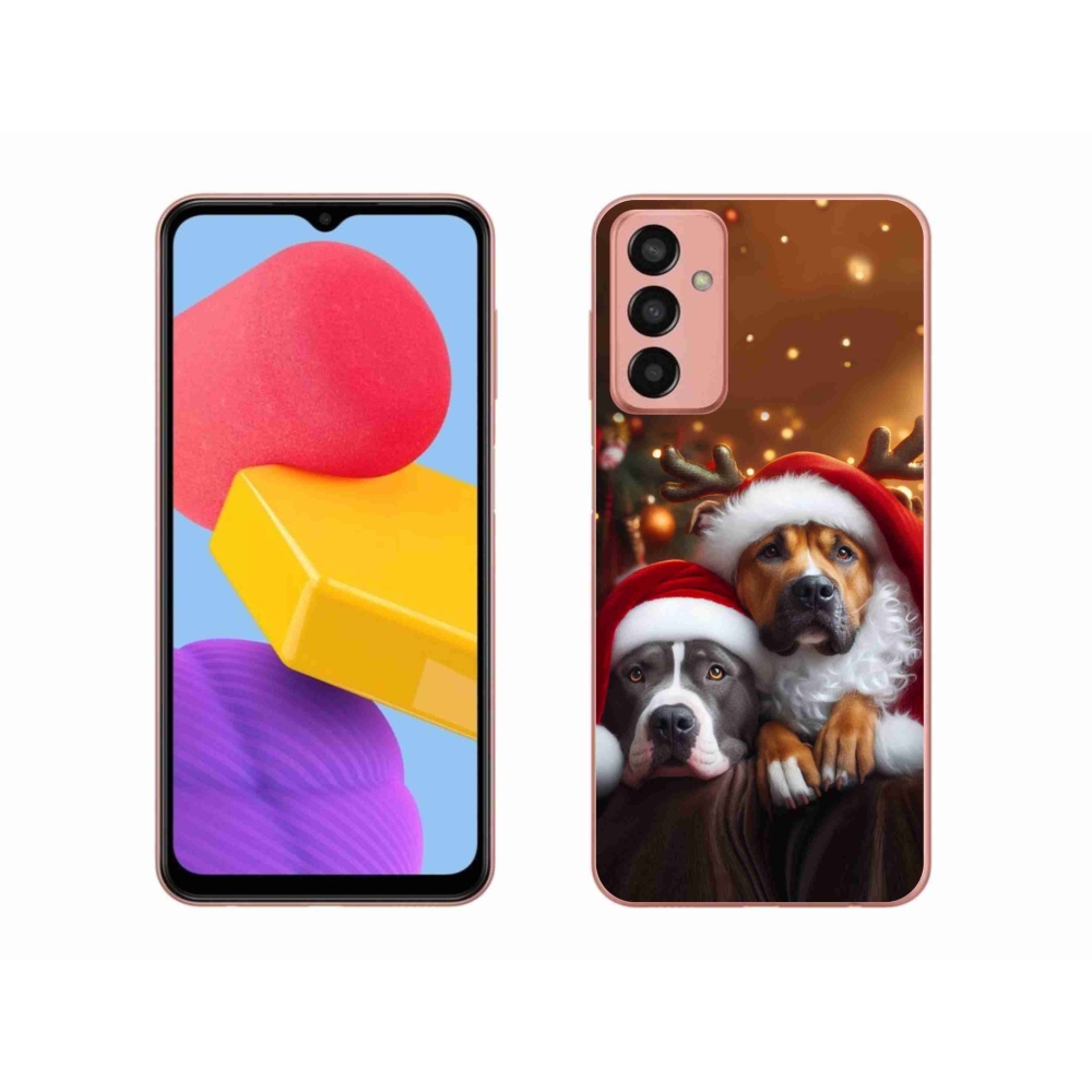 Gél borító mmCase Samsung Galaxy M13 - Karácsonyi kutyák