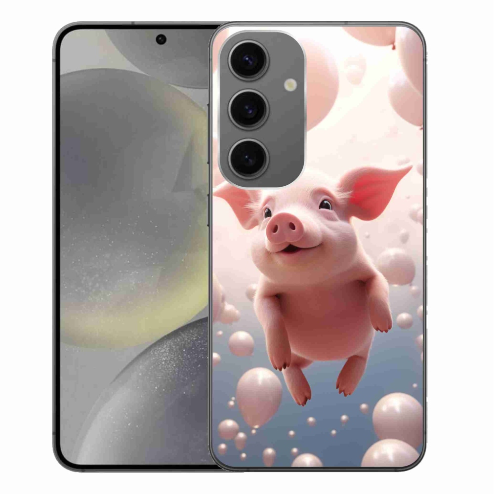 Gél borítás mmCase Samsung Galaxy S24+ készülékhez - malacka lufikkal