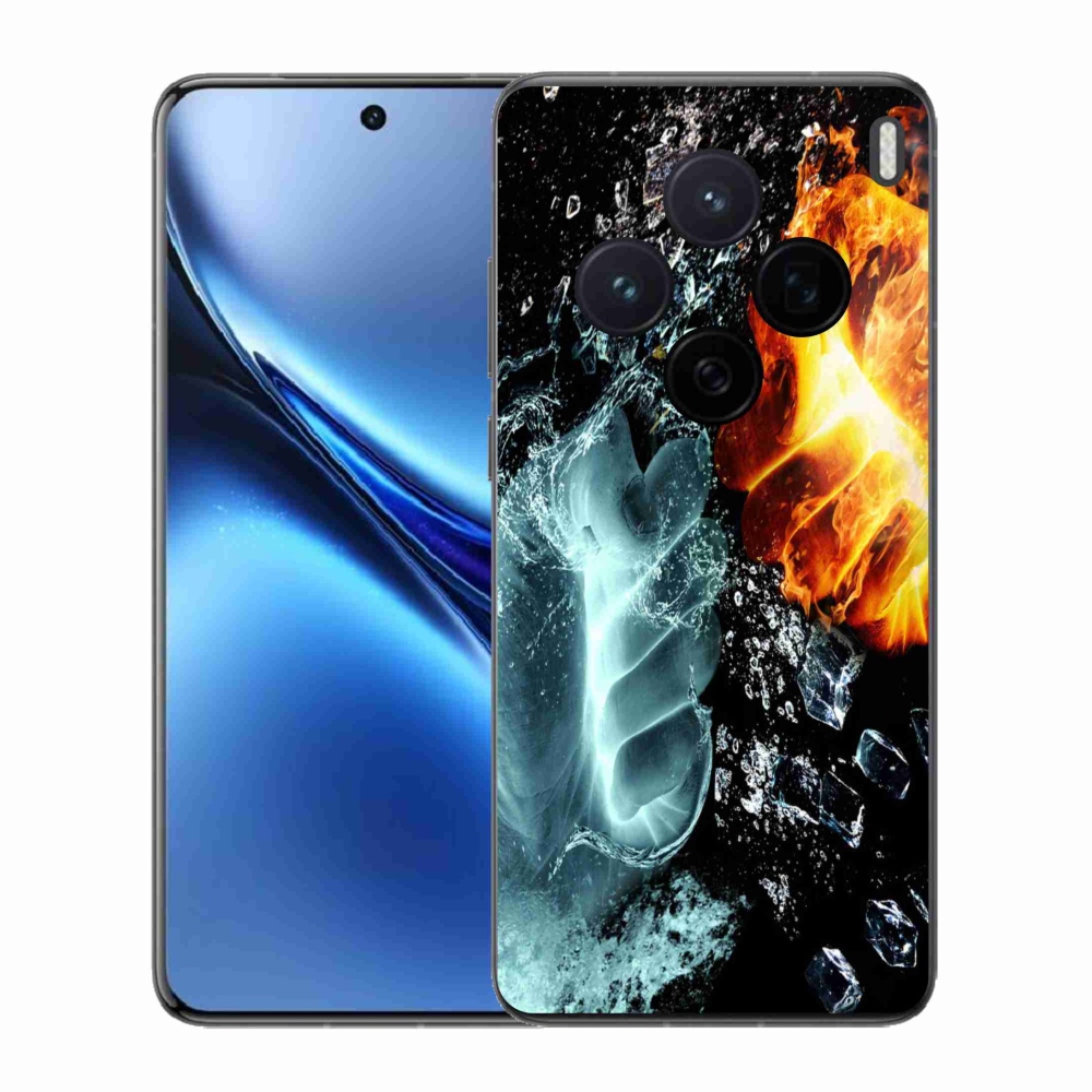 Zselés borítás mmCase a Vivo X200 5G-hez - víz és tűz