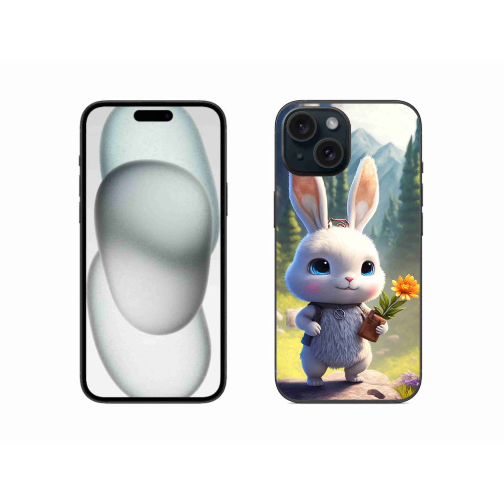 Gél védőhuzat mmCase iPhone 15 készülékhez - aranyos nyuszi