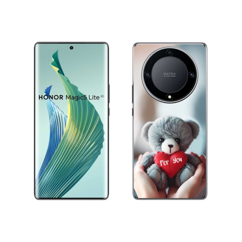 Gél borítás mmCase a Honor Magic 5 Lite 5G számára - mackó a szerelmesek számára