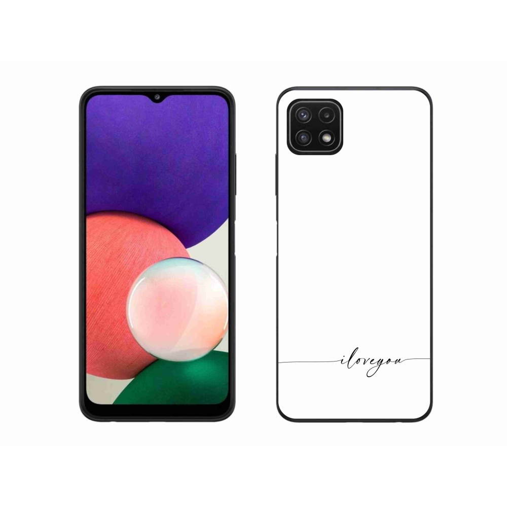 Gél borítás mmCase Samsung Galaxy A22 5G - I love you fehér háttérrel
