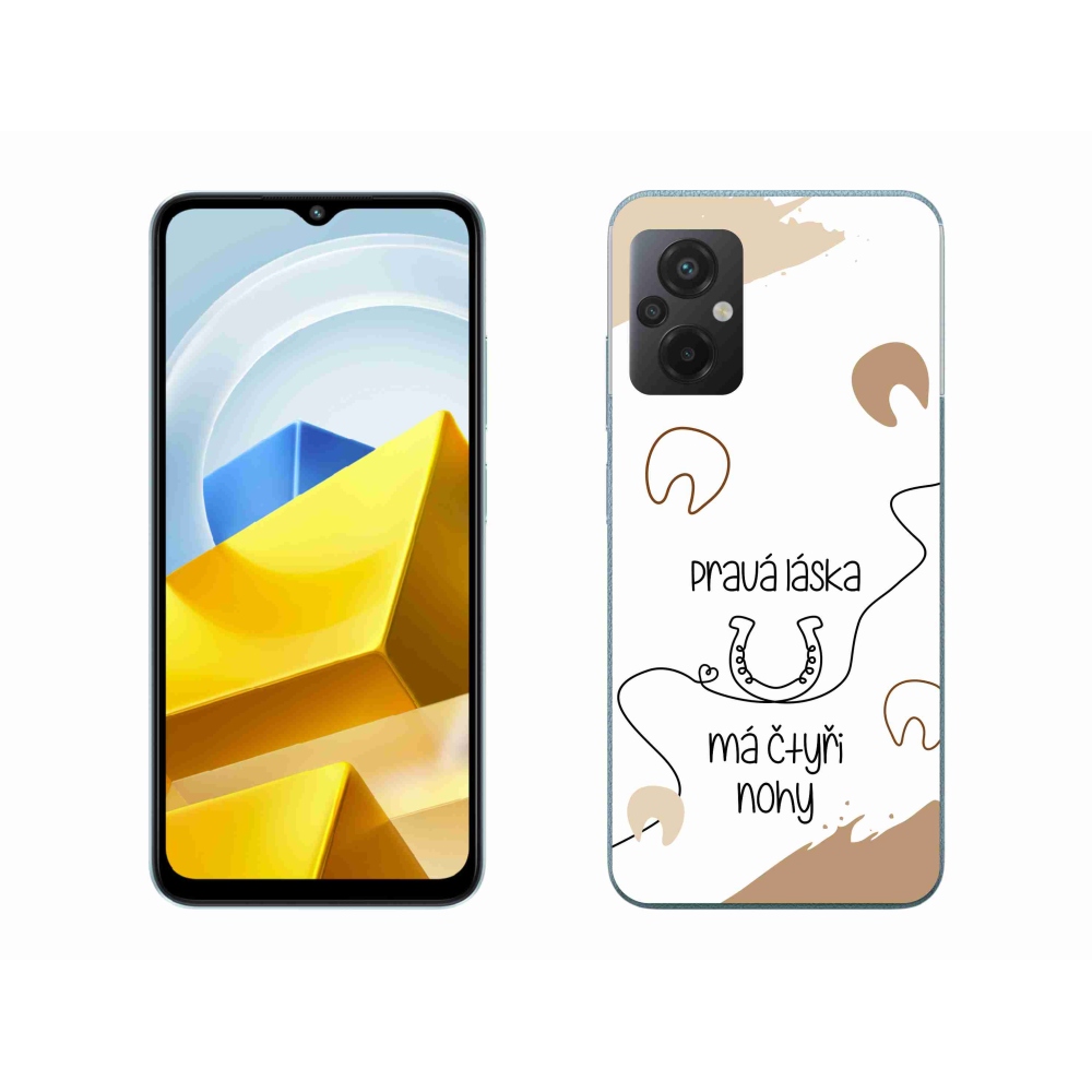 Gél borítás mmCase a Xiaomi Poco M5 4G-hez - ló motívum fehér háttérrel