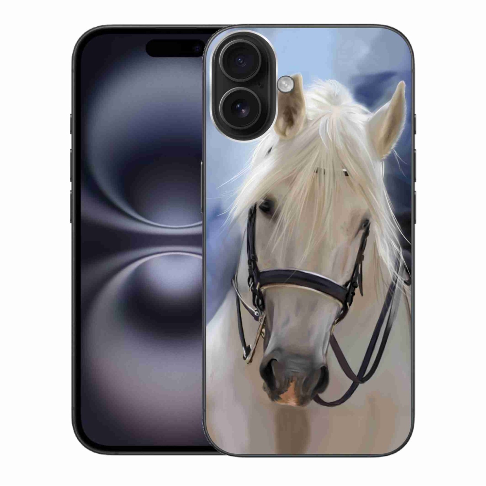 Gél borítás mmCase iPhone 16 Plus készülékhez - fehér ló