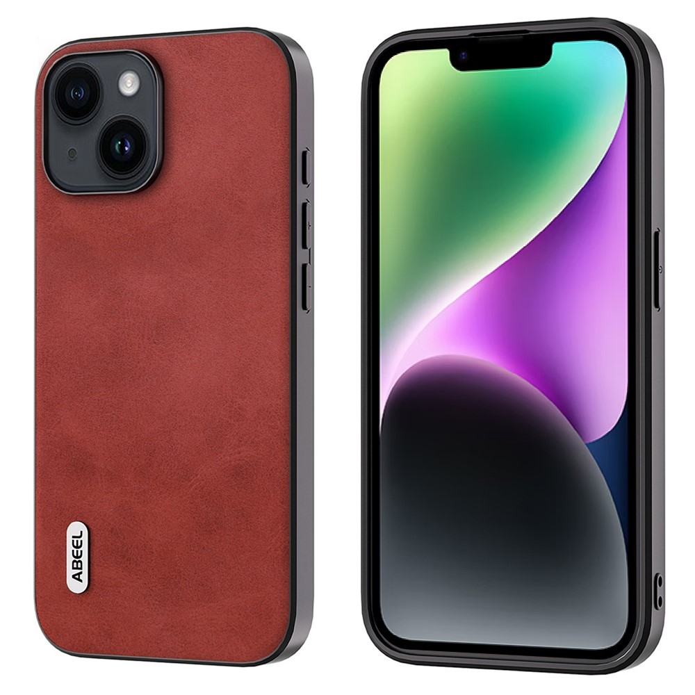 ABEEL zselés tok kemény hátlappal iPhone 15 készülékhez - piros