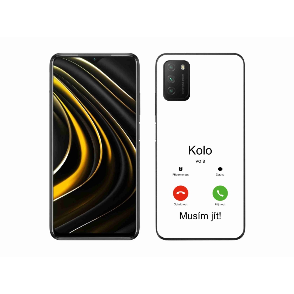 Gél borító mmCase a Xiaomi Poco M3 - a kerék hívja fehér háttérrel
