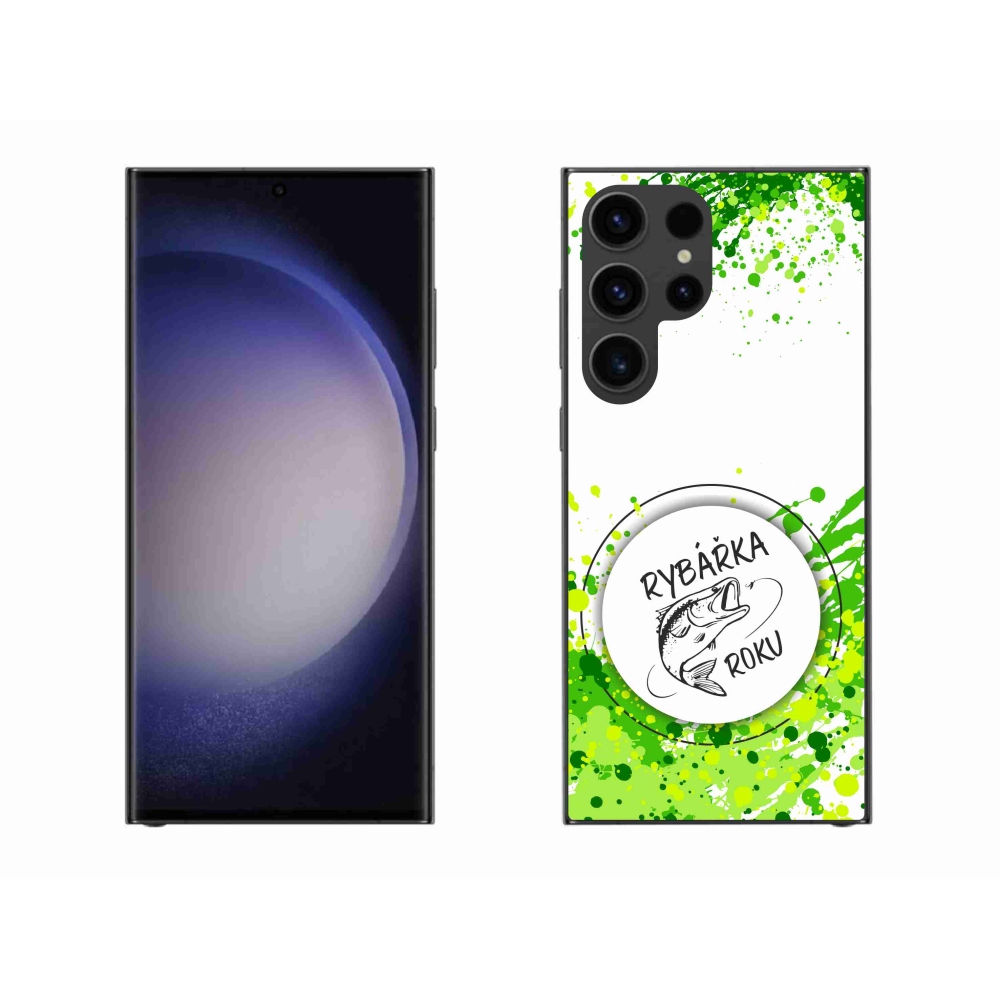 Zselés borítás mmCase Samsung Galaxy S23 Ultra 5G - Az év horgásza fehér háttérrel