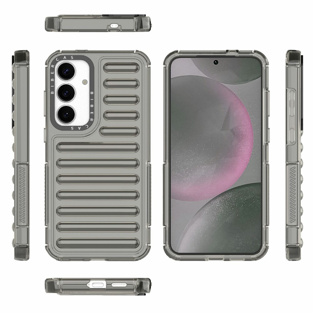 Csíkos tartós borító Samsung Galaxy S25+ készülékhez - szürke