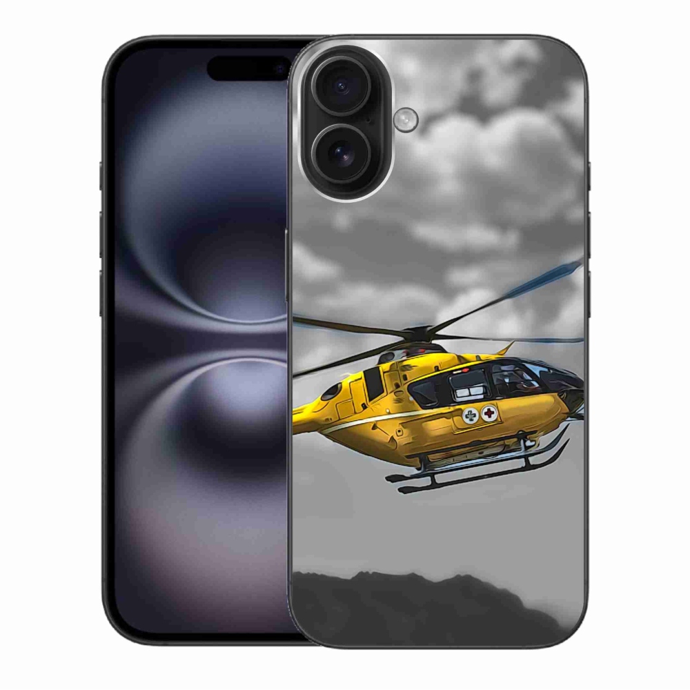 Zselés borítás mmCase iPhone 16 Plus készülékhez - sárga helikopter