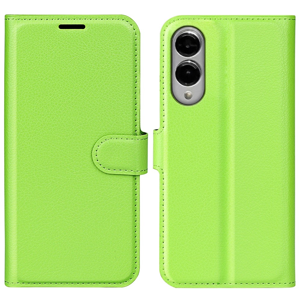 Litchi könyv tok Samsung Galaxy S25 Edge készülékhez - zöld