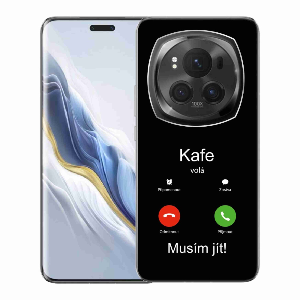 Gél borítás mmCase a Honor Magic 6 Pro 5G-n - kávé hívó fekete háttérrel