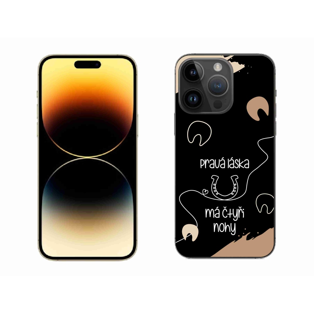 Gél borítás mmCase iPhone 14 Pro Max 6.7 készülékhez - Ló motívum fekete háttér