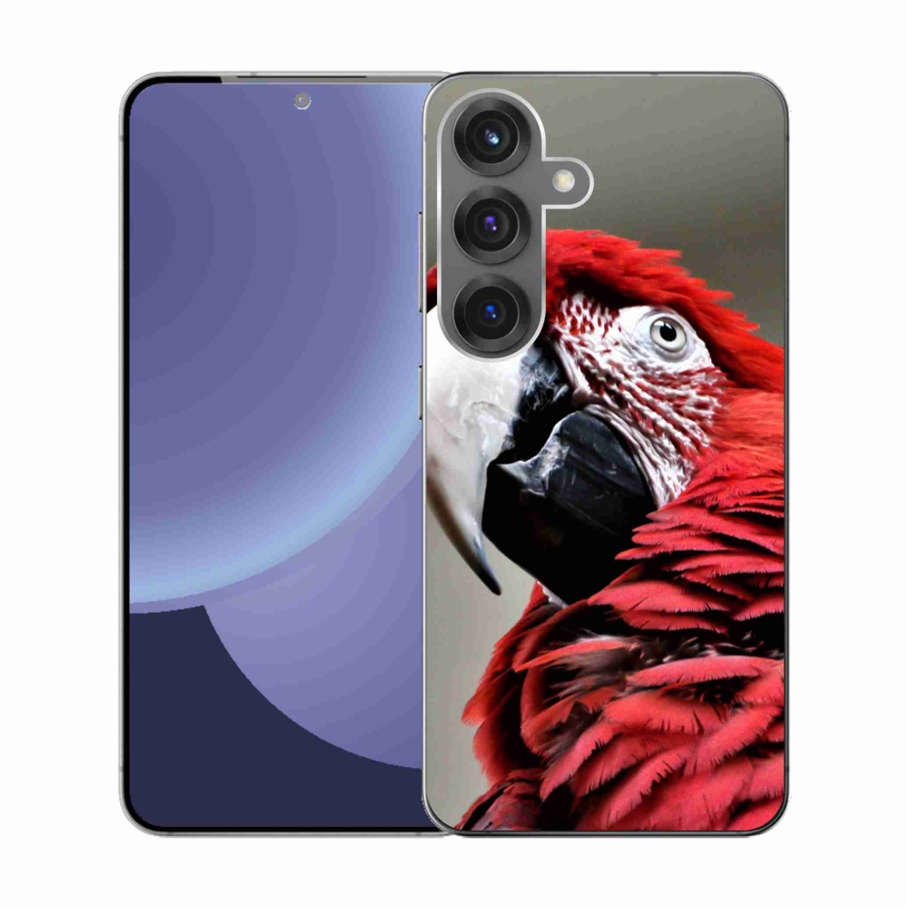 Zselés borítás mmCase Samsung Galaxy S25 készülékhez - papagáj ara piros