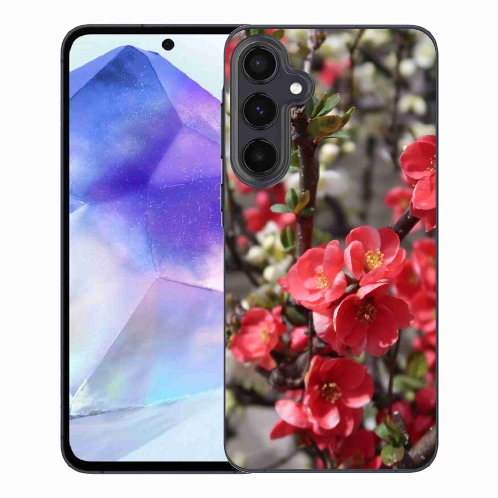 Gél védőhuzat mmCase Samsung Galaxy A55 5G - piros virágok