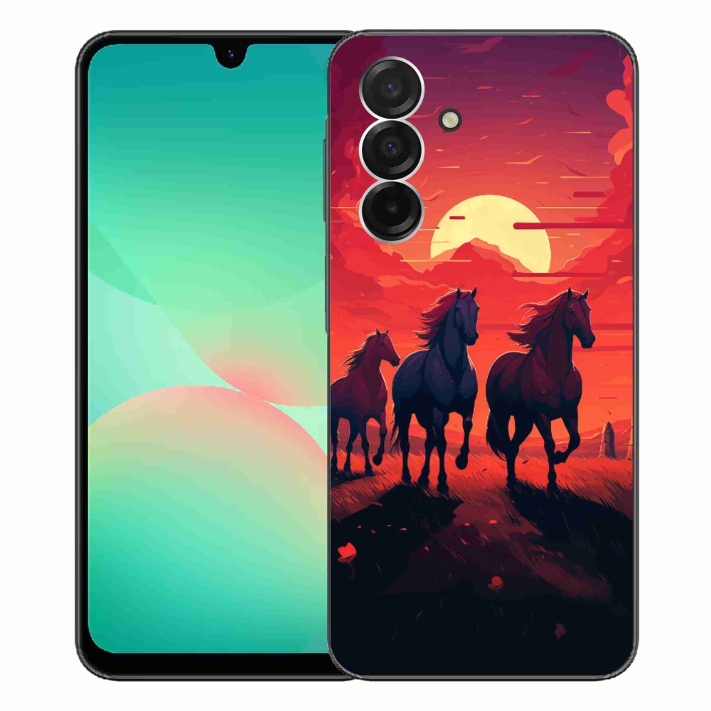 Gél borítás mmCase Samsung Galaxy A26 5G - lovak és naplemente
