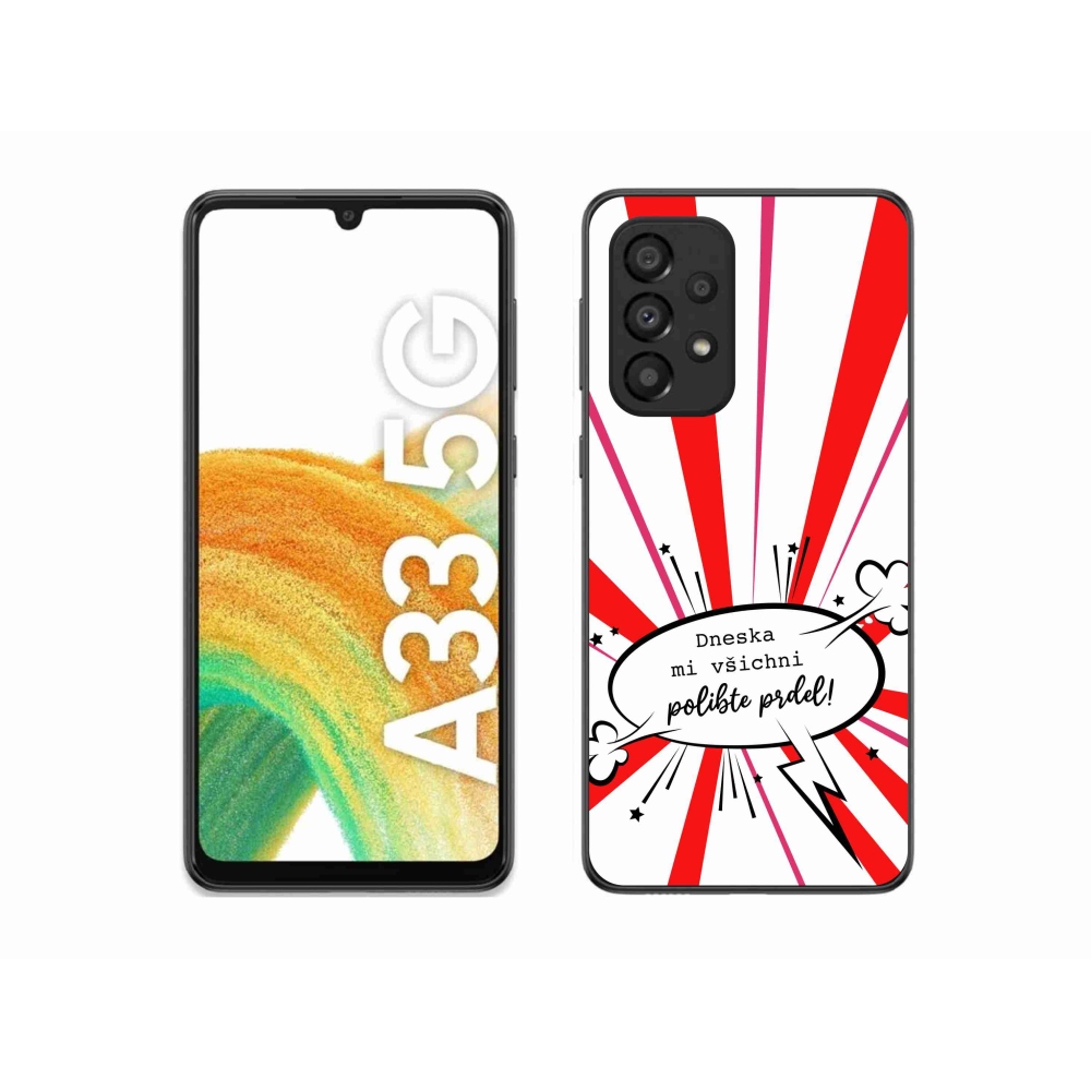 Gél borító mmCase Samsung Galaxy A33 5G - vicces szöveg 15 fehér háttérrel