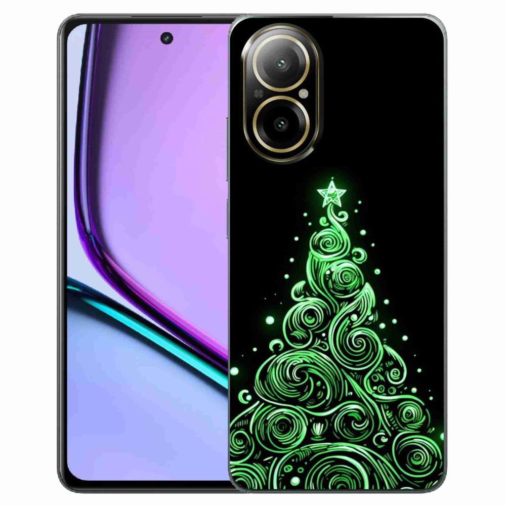 Gél borítás mmCase a Realme C67 készülékhez - neon karácsonyfa 3