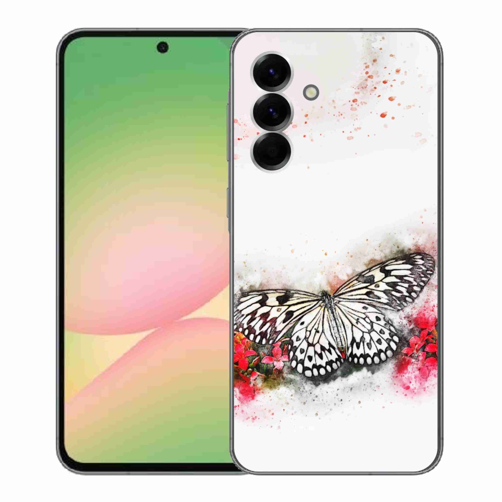 Zselés borítás mmCase Samsung Galaxy A56 5G - fekete-fehér pillangóhoz