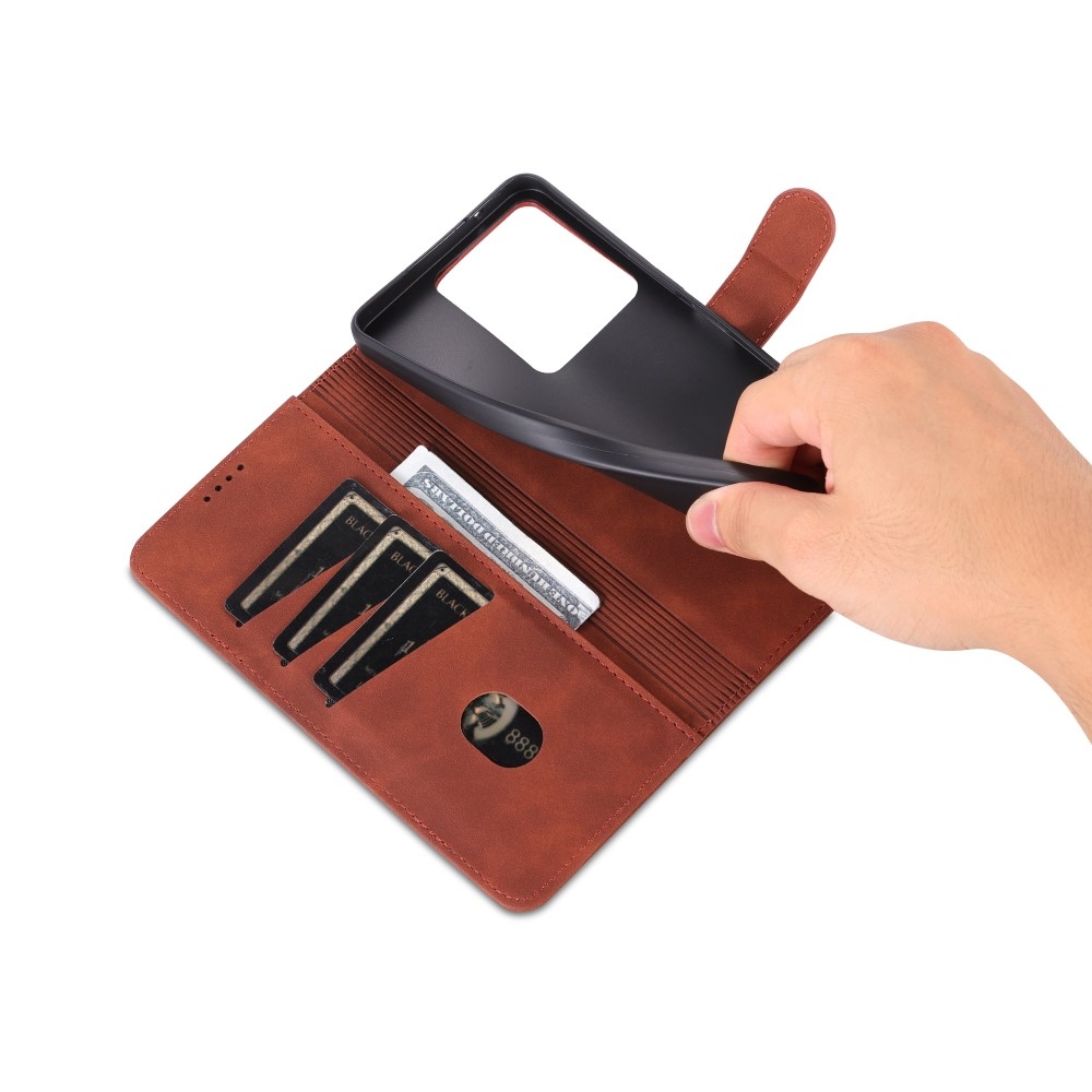 AZNS könyv tok a Vivo V29 Lite 5G-hez - barna