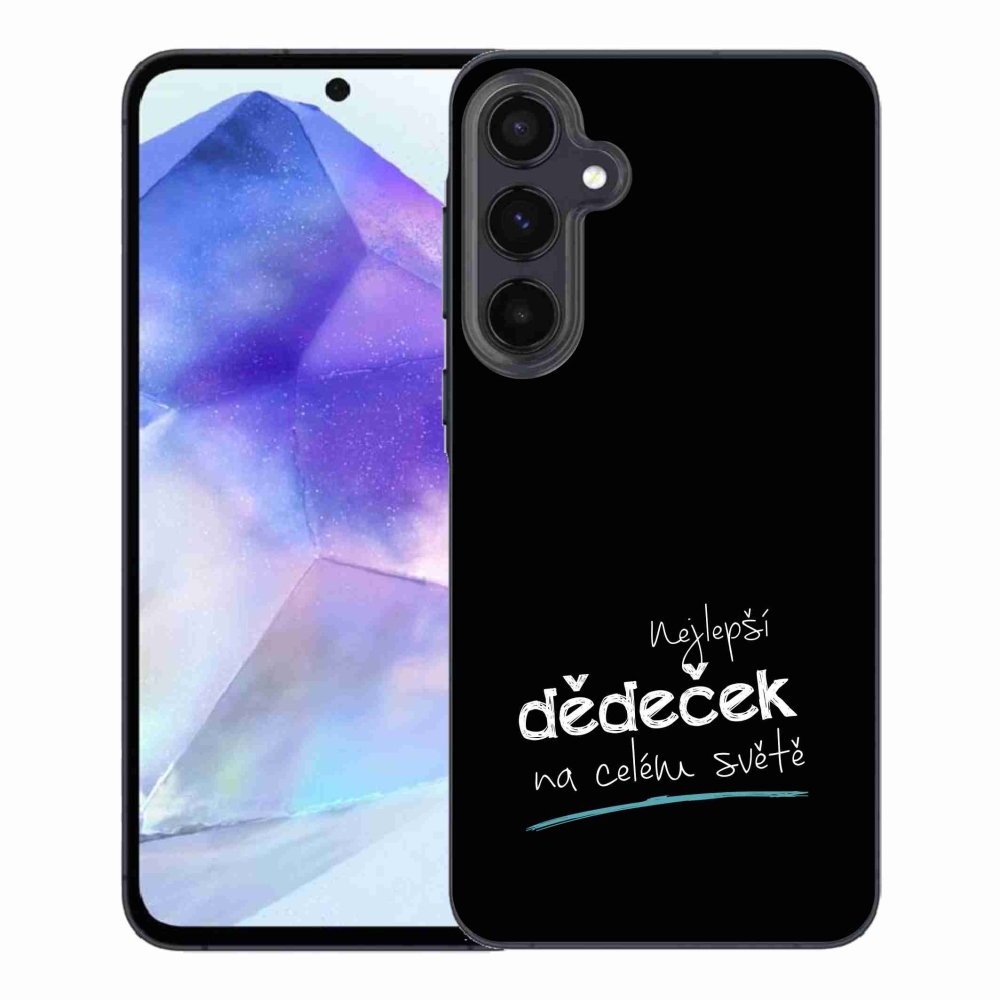 Gél borító mmCase Samsung Galaxy A55 5G - a legjobb nagypapa 3 fekete háttérrel
