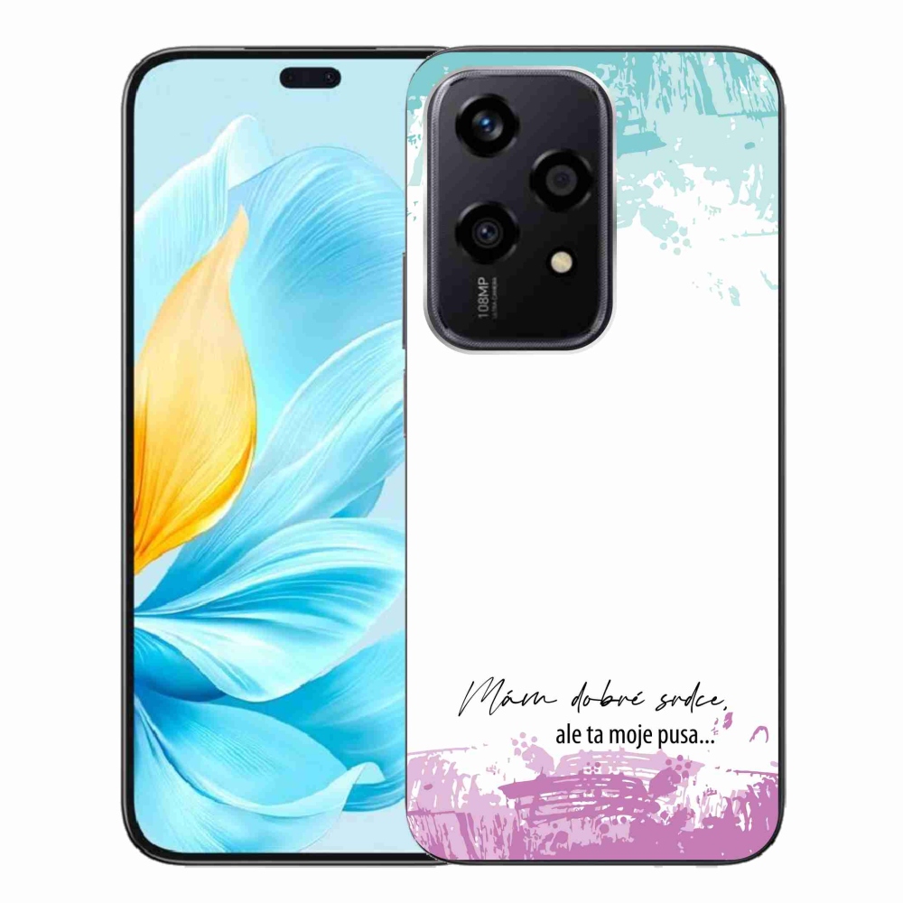 Gél borító mmCase a Honor 200 Lite 5G számára - vicces szöveg 3 fehér háttérrel