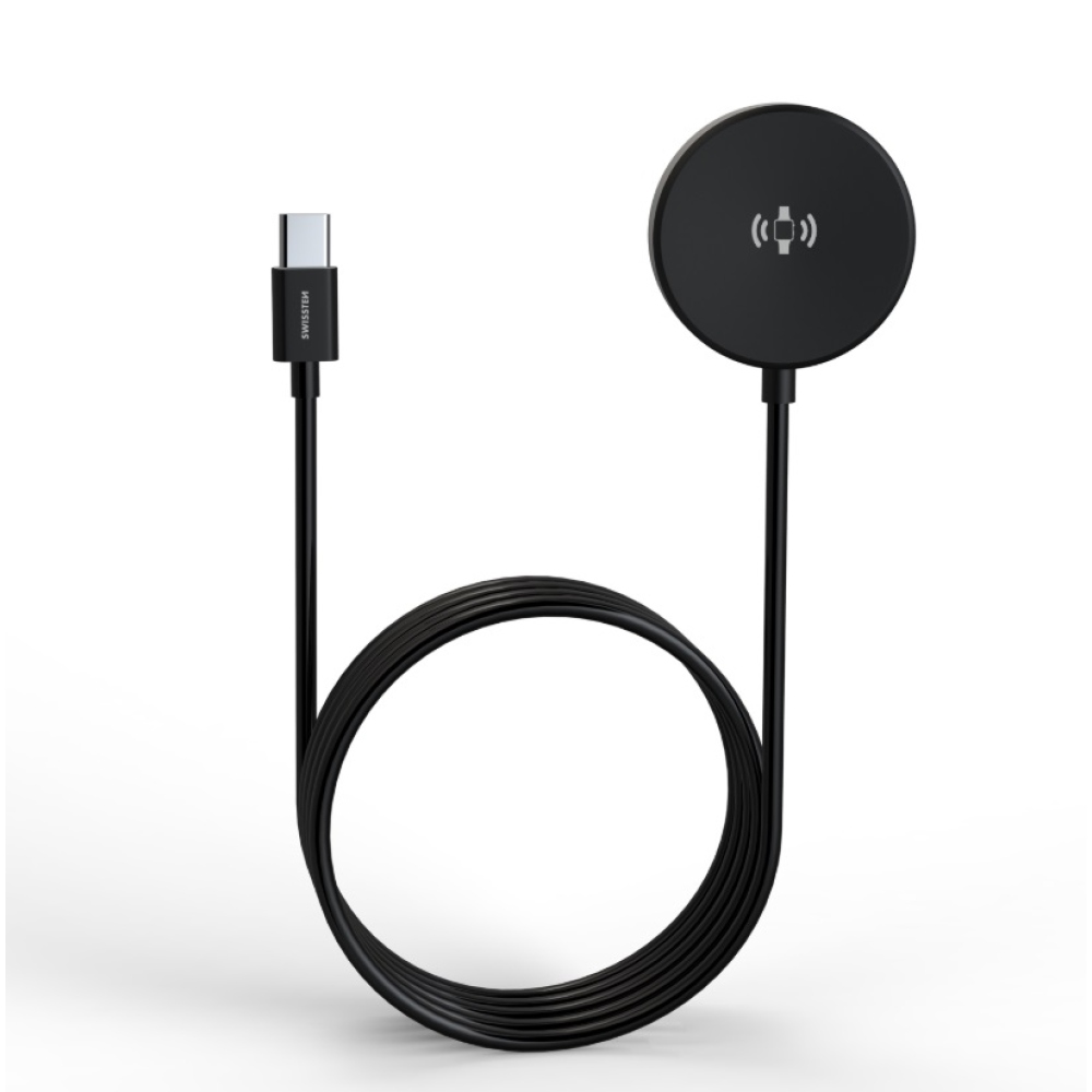 Swissten mágneses kábel Samsung Galaxy Watch-hoz, USB-C 1,2 m - fekete