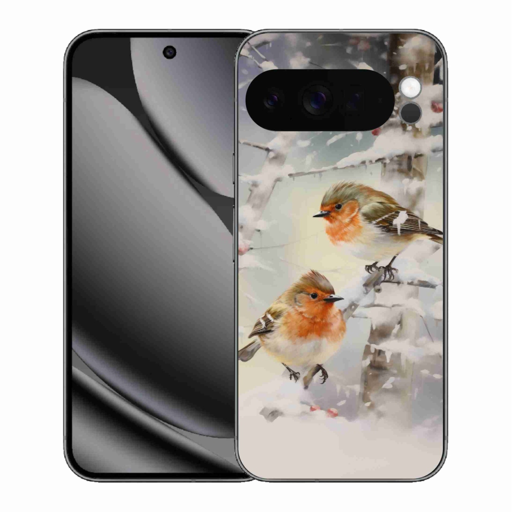 Zselés borítás mmCase a Google Pixel 10 Pro XL számára - madarak télen