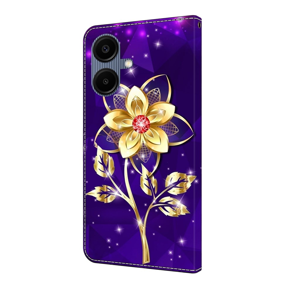 Sima könyves tok Samsung Galaxy A07 4G - arany virág