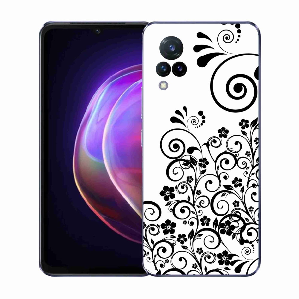 Gél borító mmCase a Vivo V21 4G/5G készülékre - fekete és fehér virágminták