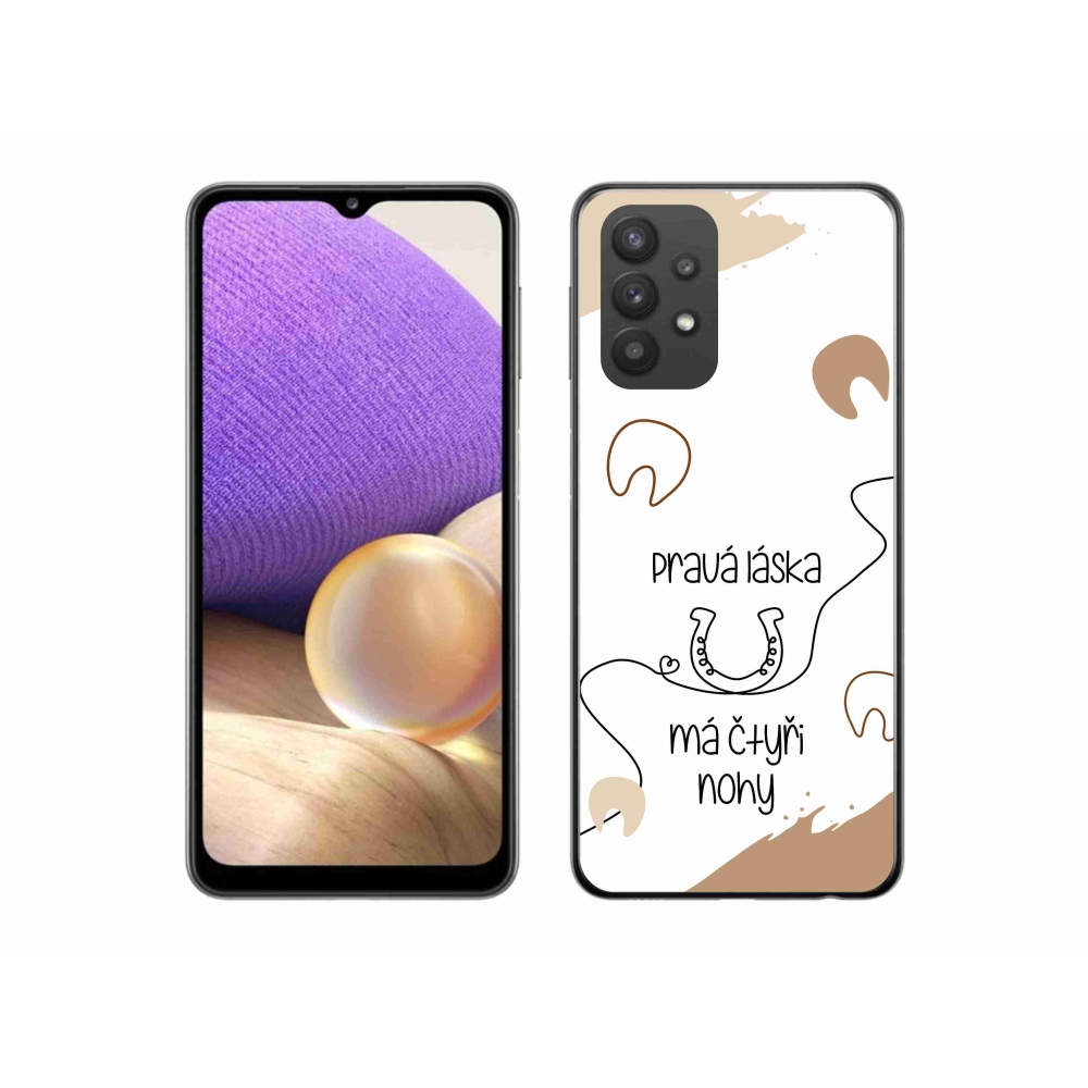 Gél borítás mmCase Samsung Galaxy A32 5G - ló motívum fehér háttérrel