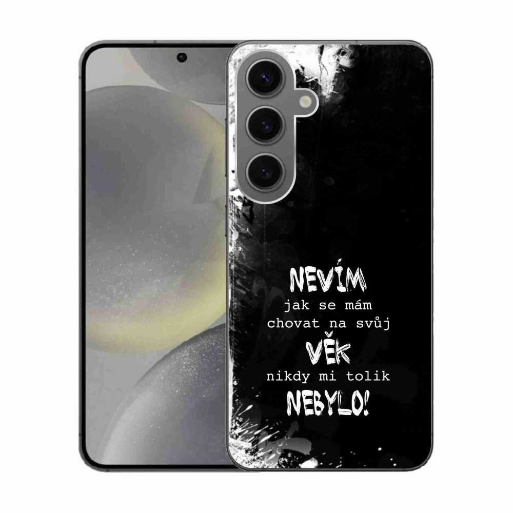 Gél borító mmCase Samsung Galaxy S24 készülékhez - vicces szöveg 14 fekete háttér