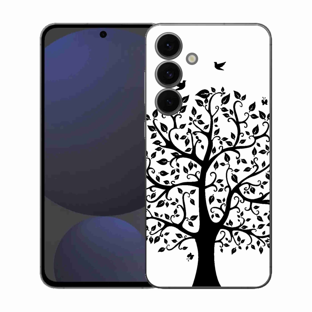 Gél védőhuzat mmCase Samsung Galaxy S25 FE - fekete-fehér fa