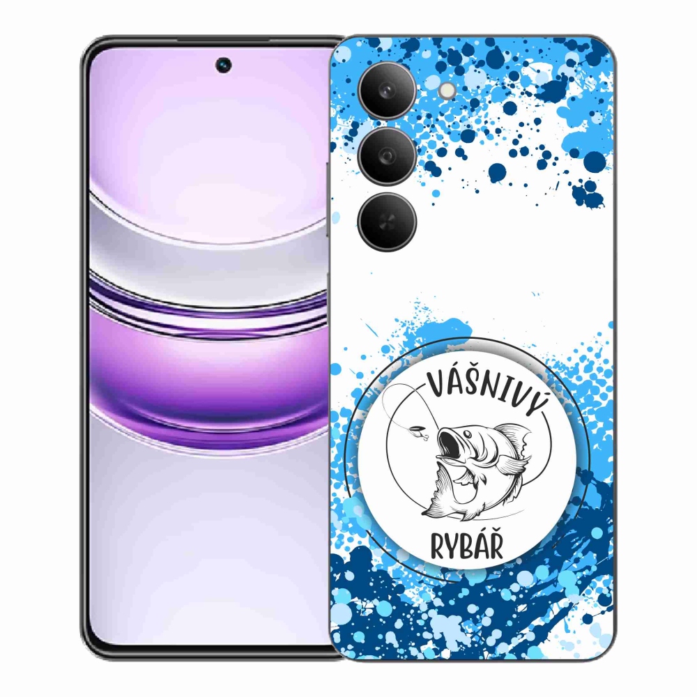 Gél borító mmCase a Realme 14x 5G készülékhez - szenvedélyes halász fehér háttérrel