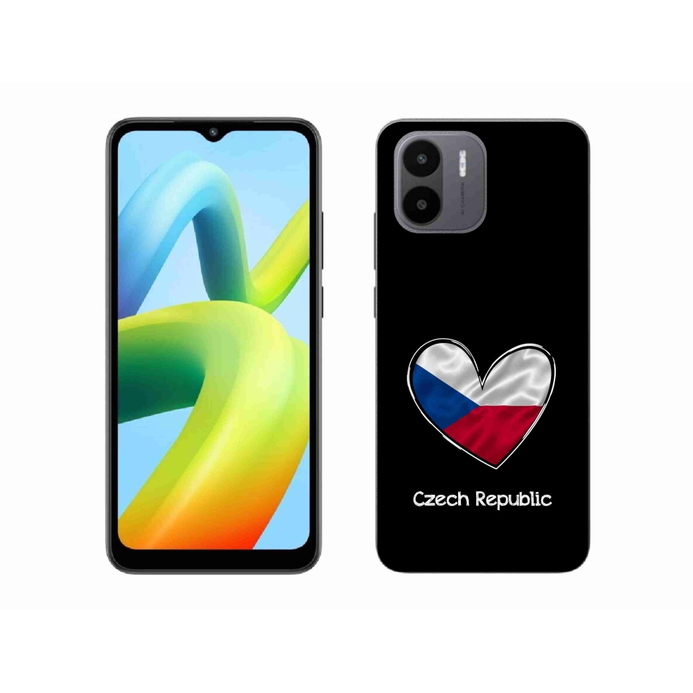 Gél borító mmCase a Xiaomi Redmi A1-hez - zászlós szív fekete háttérrel