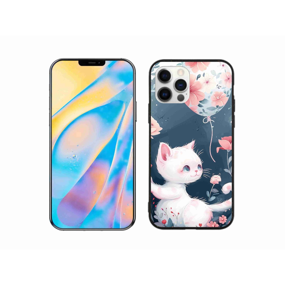 Gél borítás mmCase iPhone 12 Pro készülékhez - cica lufival