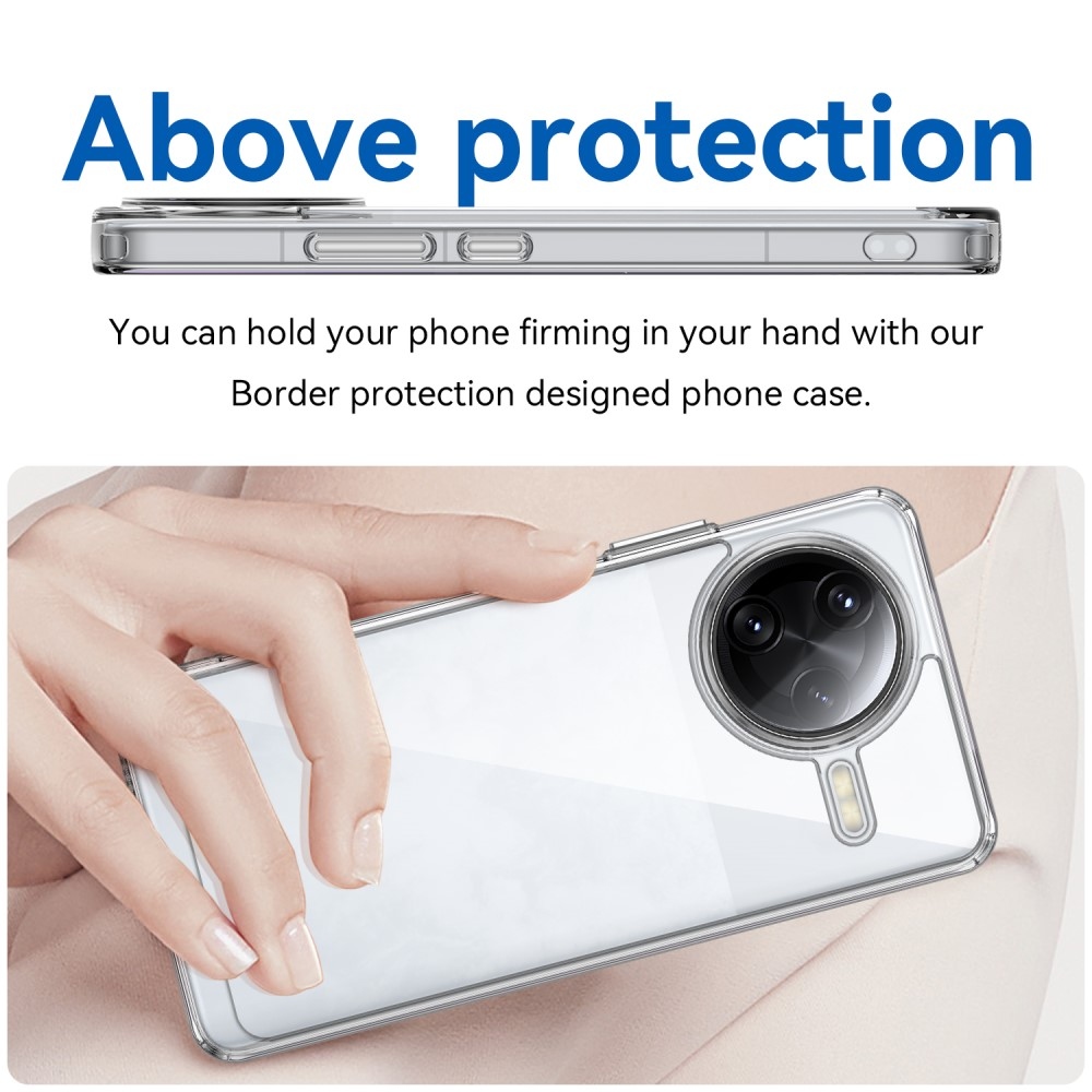 Gél tok kemény hátlappal a Xiaomi Poco F7 Ultra számára - átlátszó