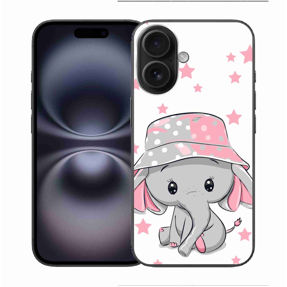 Zselés borítás mmCase iPhone 16 készülékhez - rózsaszín elefánt