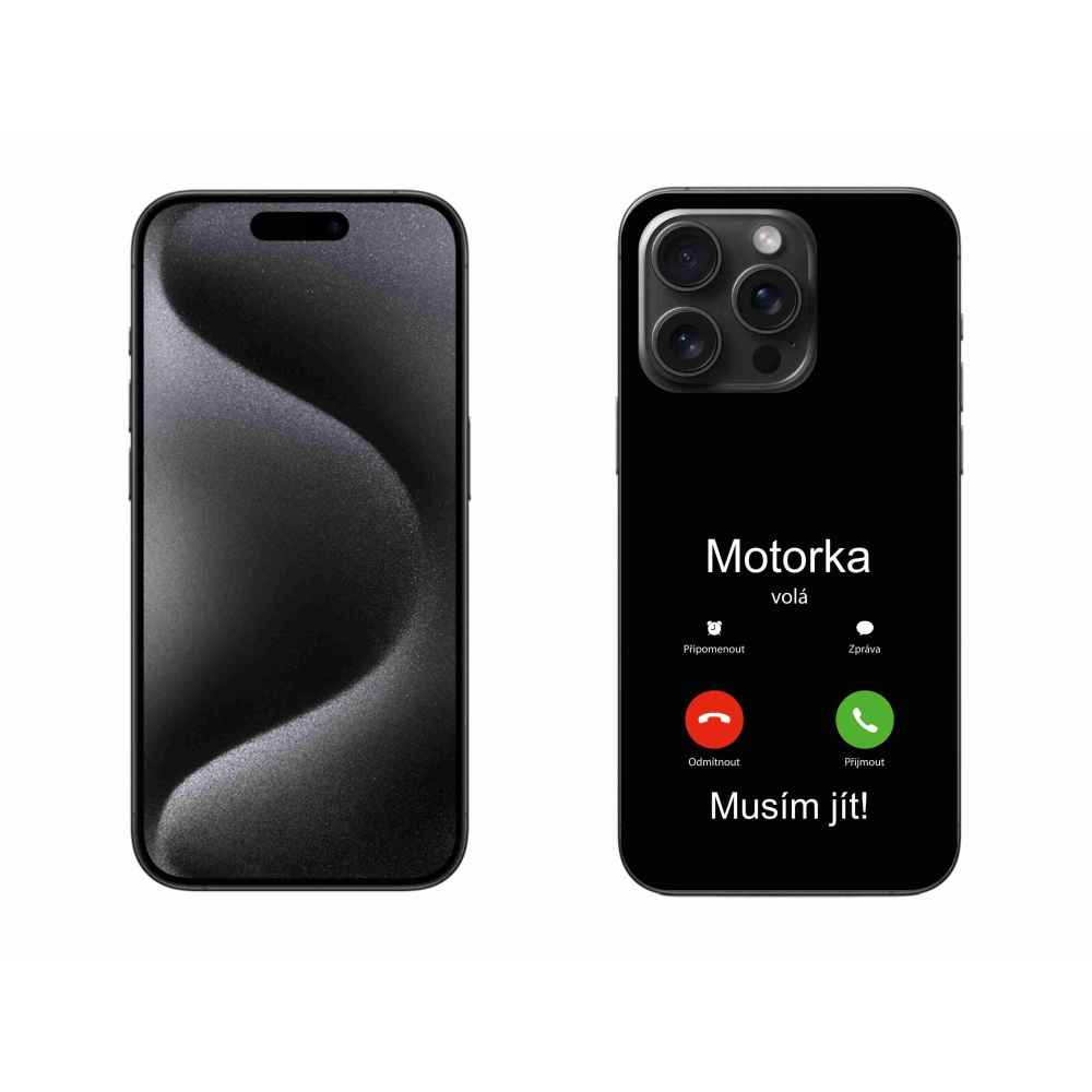 Zselés borítás mmCase iPhone 15 Pro Max készülékhez - motoros hívások fekete háttérrel