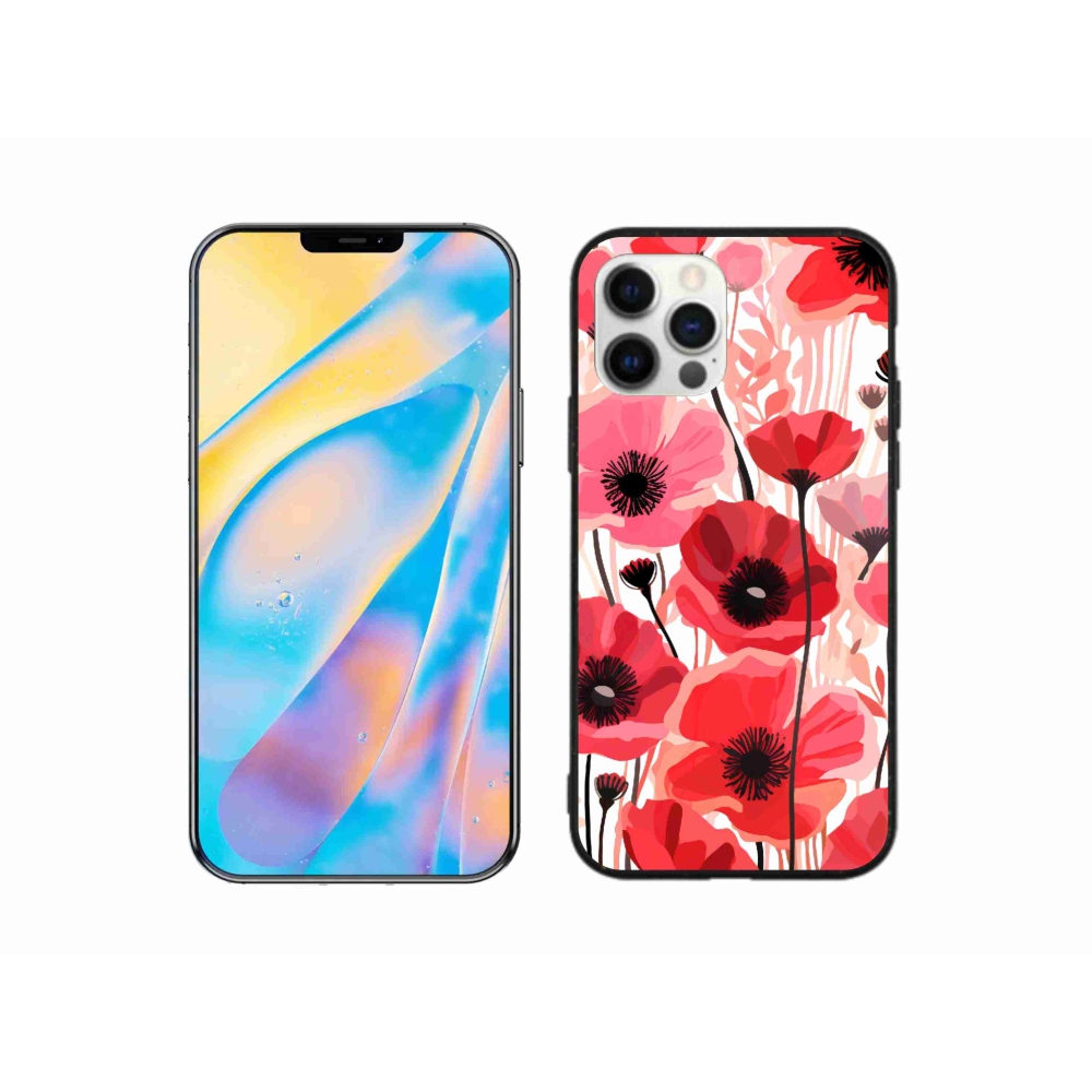 Zselés borítás mmCase iPhone 12 Pro készülékhez - mákos 1
