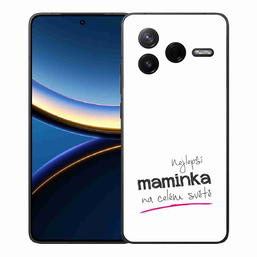 Gél borító mmCase a Xiaomi Poco F7 Pro - legjobb anya 4 fehér háttérrel