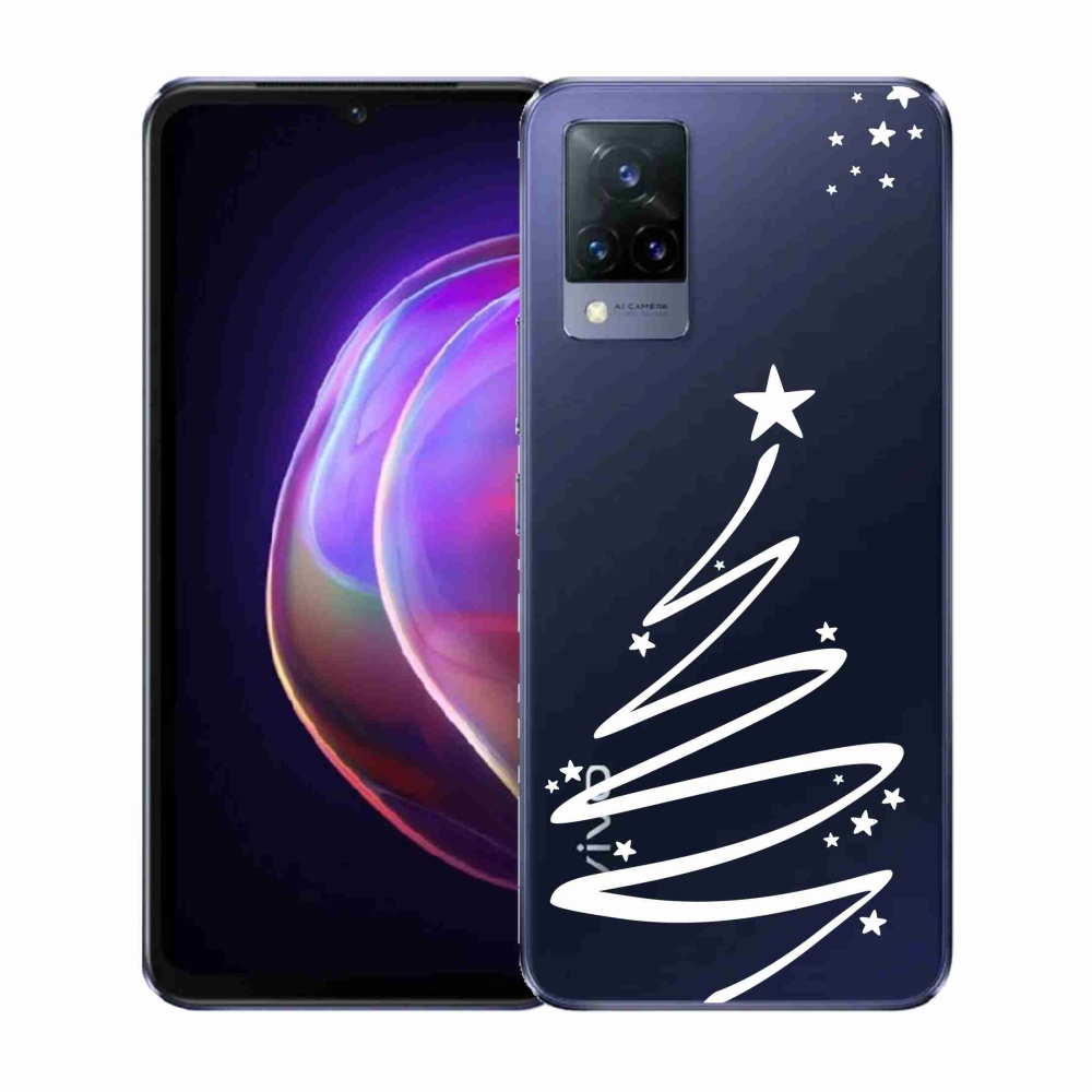 Gél borító mmCase a Vivo V21 4G/5G készülékhez - fehér fa átlátszó háttéren