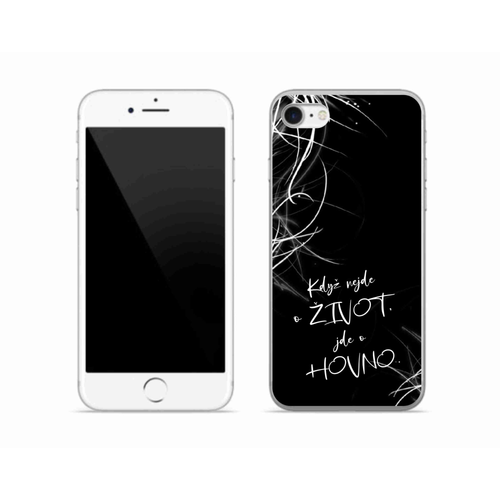 Zselés borító mmCase iPhone SE (2020) - vicces szöveg 16 fekete háttér