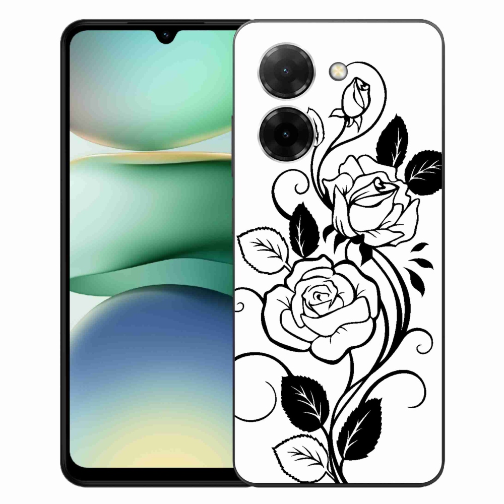 Gél borítás mmCase a Xiaomi Redmi A5 (173.45x79.35x8.45mm) - fekete és fehér rózsa