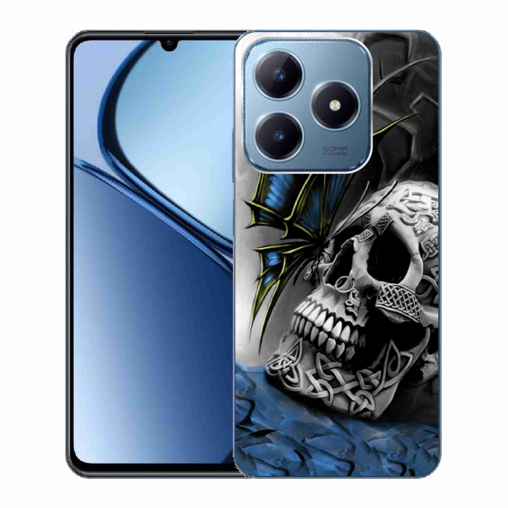 Zselés borítás mmCase a Realme C63 készülékhez - pillangó és koponya