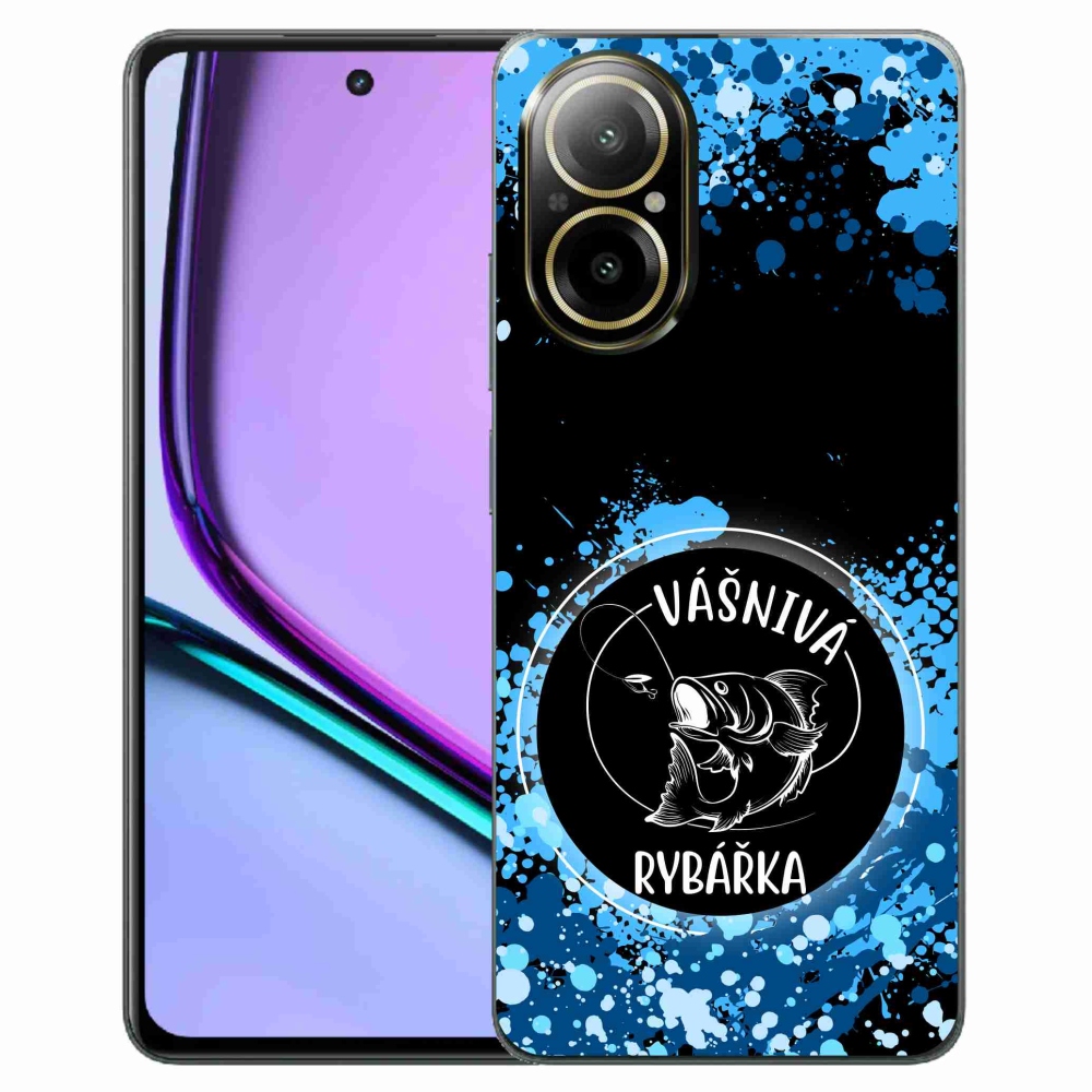 Gél borító mmCase a Realme C67 készülékhez - szenvedélyes halásznő fekete háttérrel