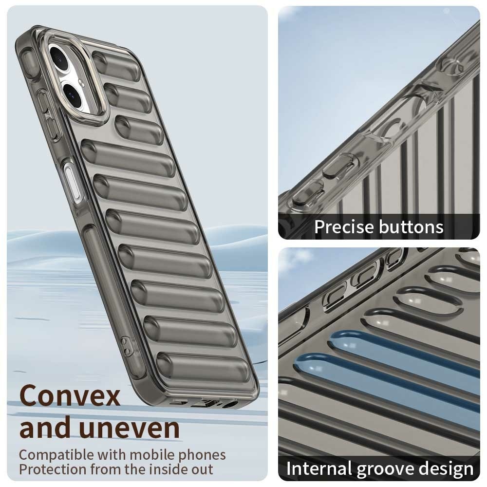 Csíkos tartós borító Samsung Galaxy A06 4G készülékhez - szürke