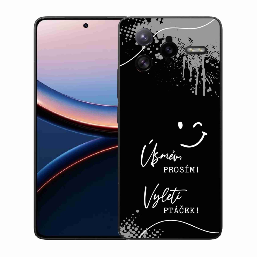 Gél borító mmCase a Xiaomi Poco F7 Ultra számára - vicces szöveg 4 fekete háttérrel