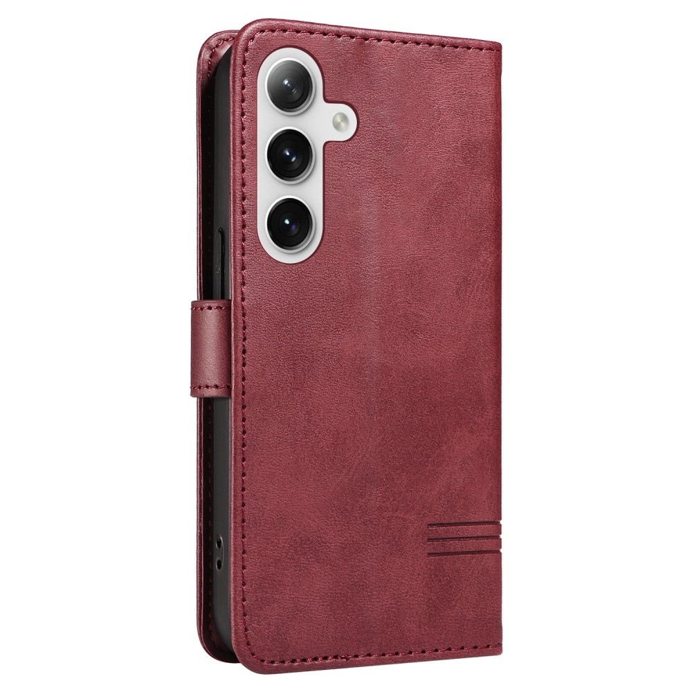 Póló alakú könyvtáska Samsung Galaxy S24+/S25+ készülékhez - bordó színű